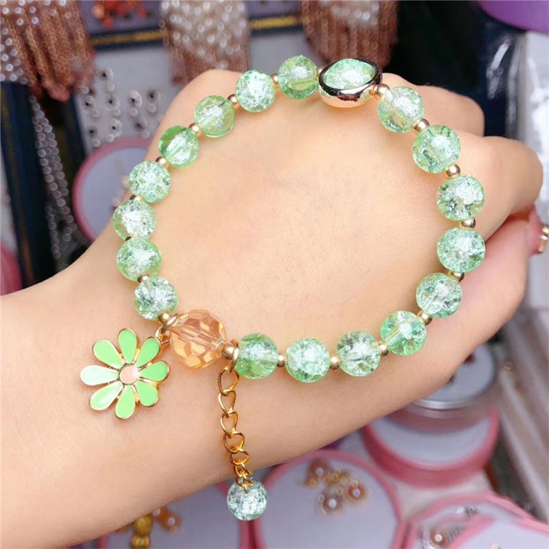 Indah Kristal Manik-manik Gelang Wanita Daisy Pesona Gelang Pergelangan Tangan Rantai