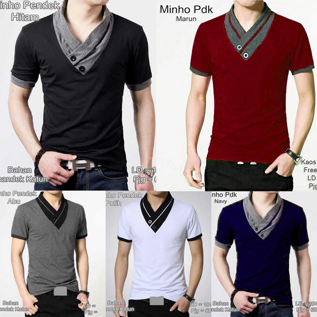 BPS COD Kaos Pria Minho pendek Korea hitam putih Lee baju BPS COD Kaos Pria Minho pendek Korea hitam putih Lee baju