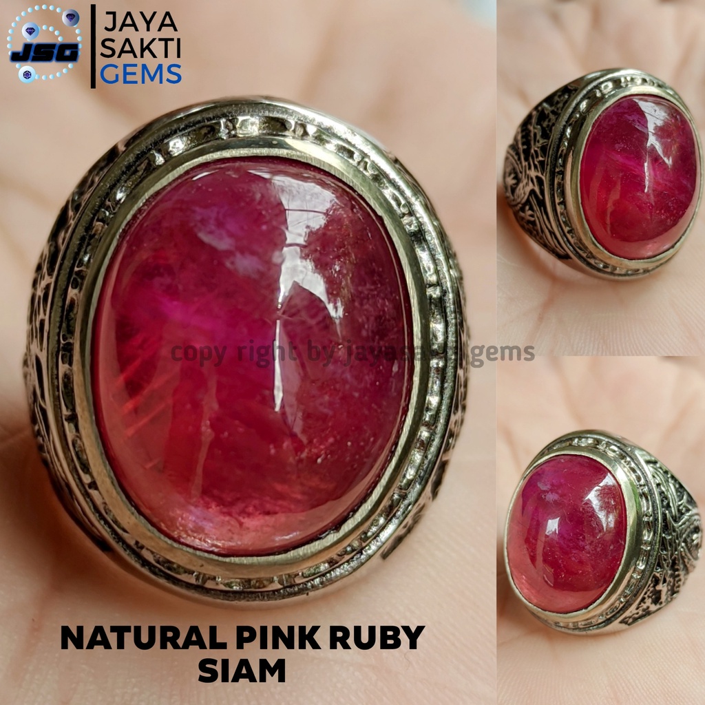 Natural Batu Akik Permata Red Ruby Siam Corundum Mewah Free Memo Lab PRC02