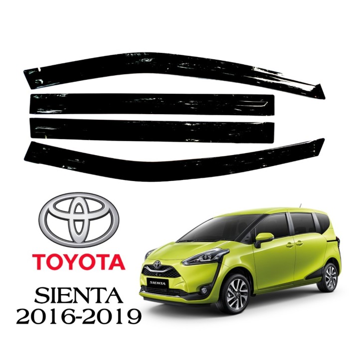 TALANG AIR MOBIL TOYOTA SIENTA MODEL SLIM BAHAN AKRILIK HITAM