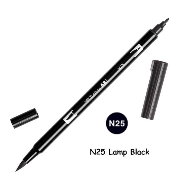 

kaligrafi-perlengkapan- abt tombow dual brush pen art maker n25 lamp black -perlengkapan-kaligrafi.