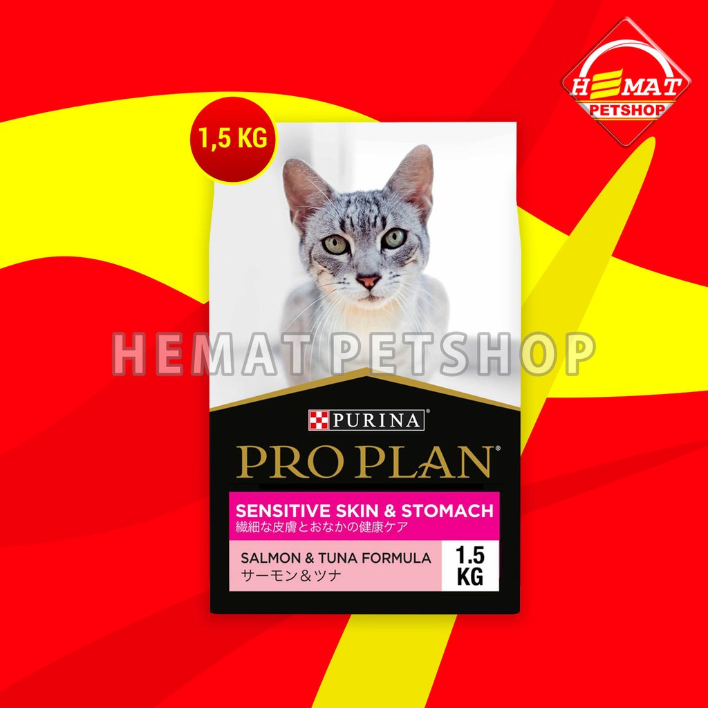 Pro Plan Sensitive Cat Food Skin Stomach proplan Kulit Sensitife 1.5KG