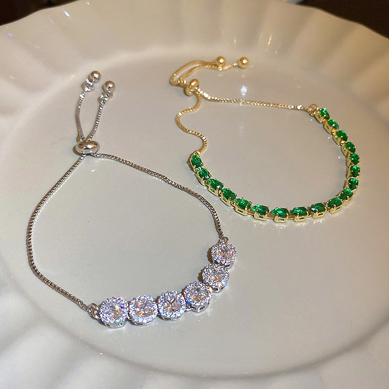 Gelang Desain Water Drop Bahan Zirkon Serbaguna Dapat Disesuaikan Untuk Wanita
