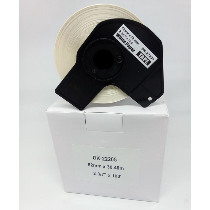 

Kertas Label White Paper Tape Dk-22205 Khusus Brother Label Printer