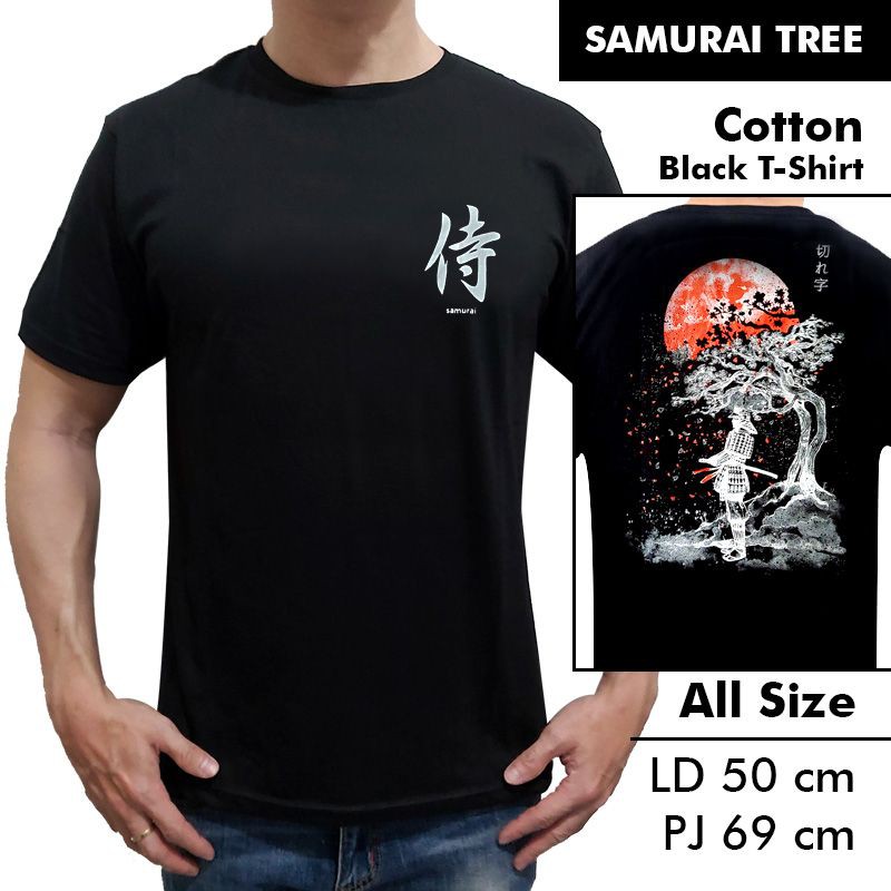 BAJU KAOS PRIA / KAOS DISTRO / PAKAIAN PRIA / T Shirt cowok THE SAMURAI Hitam