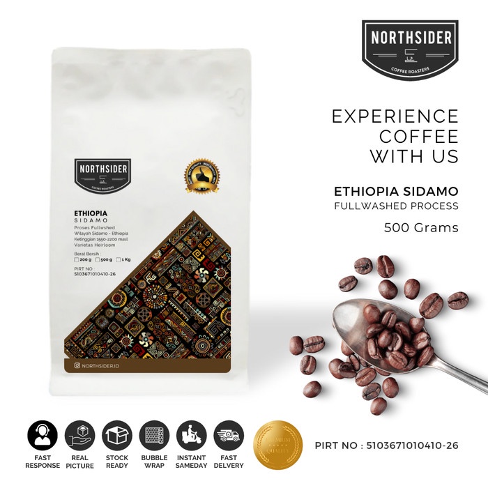 

ds011css Biji Kopi Arabica Ethiopia Sidamo Washed - 500Gr Northsider Coffee - Biji Kopi Ds20X11