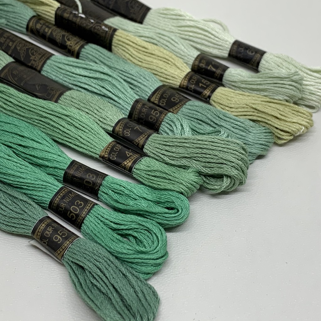 Benang Sulam Rose Hijau Pucat/Toska