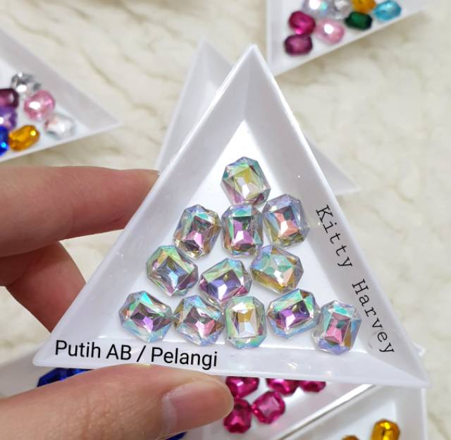 Mini Square Crystal 8mm × 10mm | Bahan Tasbih Digital