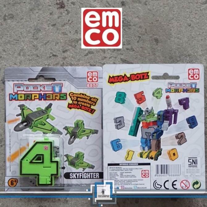 Emco POCKET MORPHERS - Number 4 Robot Transformers Angka Combiner 0 U