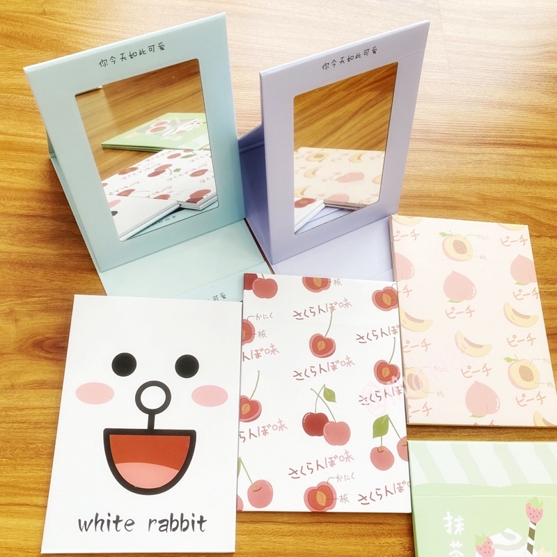 Kaca Cermin Uk 18x14 kaca Rias Model buku  RANDOM/ TRAVEL Lipat / Cover Lucu