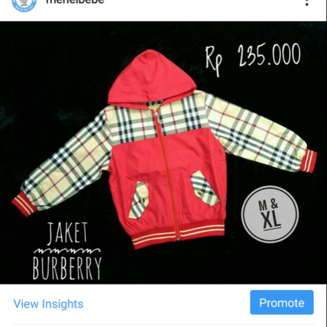 Jaket burberry anak