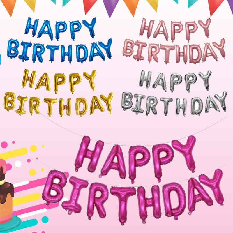 1 set Balon Huruf / Balon Happy Birthday / Hiasan Ulang Tahun /  Balon Polos Decoration