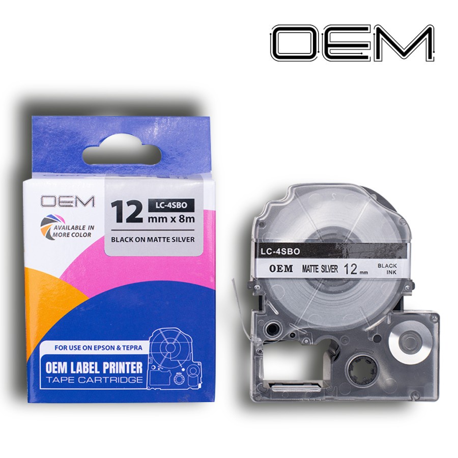 LABEL TAPE 12mm x 8m FOR USE ON EPSON LABELWORKS (OEM)