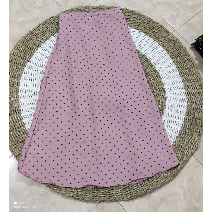 SKIRT SHAKILA A-LINE/ROK SERUT SHAKILA PREMIUM.Flare A-line.korean stlye. pakaian wanita fashion modis terupdate-ROK POLKA DUSTY PINK