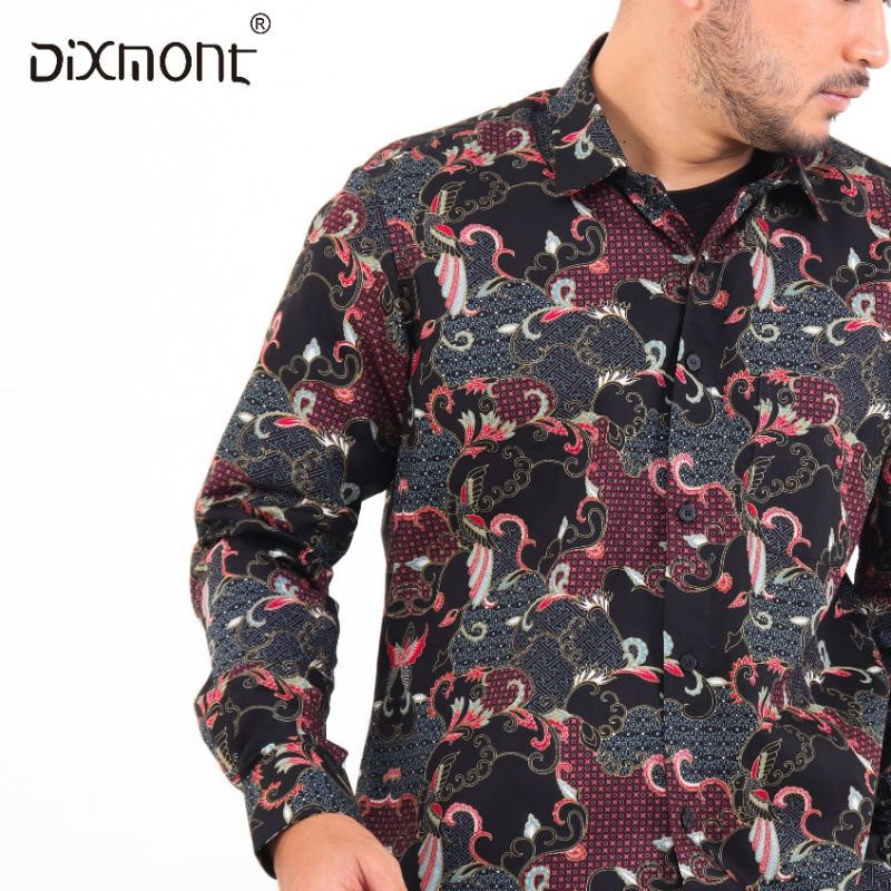 Dixmont Kemeja Pria Batik Panjang Hem BL00921