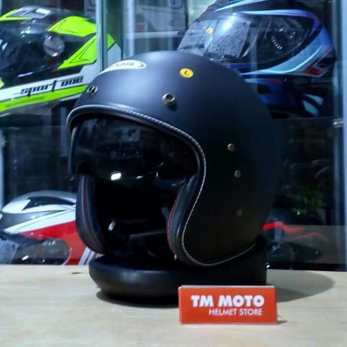 SALE Helm Retro Zeus Z380 FA Matt Black