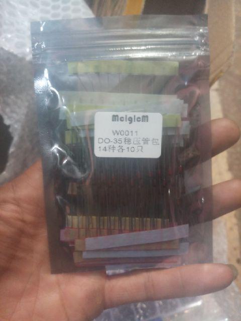 1 / 2w 0,5w Regulator 140pcs Zener Diode Aneka Assortment Set Kit Elektronik Baru Diy