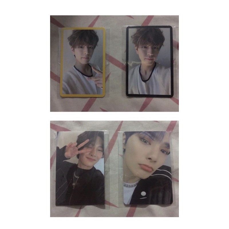 Photocard Jeongin In life, changbin in life and seungmin yellow wood