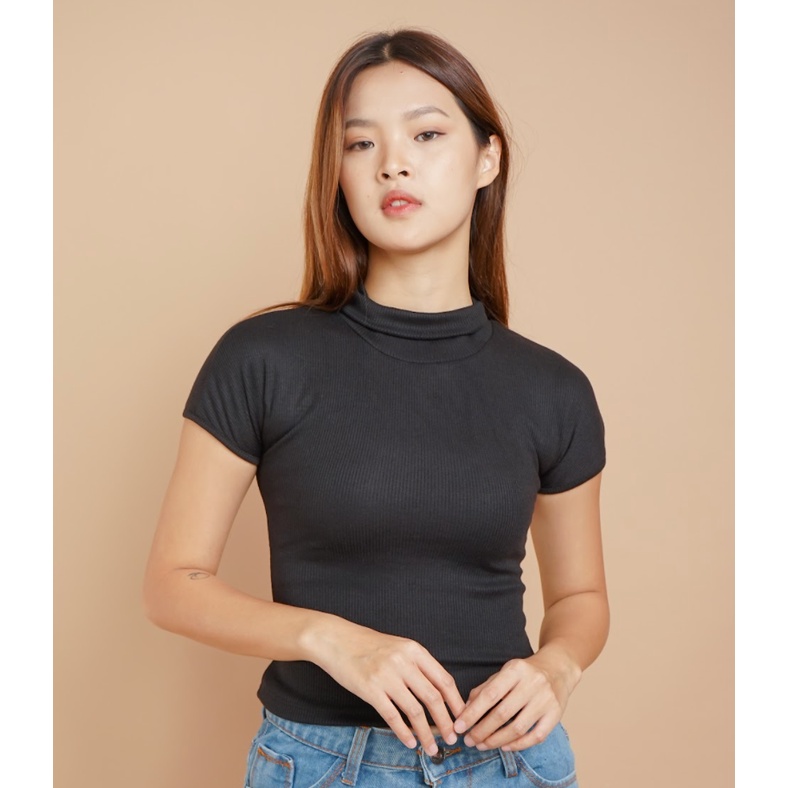 MODAVIE - VIONA TOP Kaos Turtleneck Wanita Kerah Tinggi