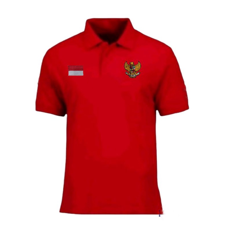 kaos polo merah Garuda merah putih