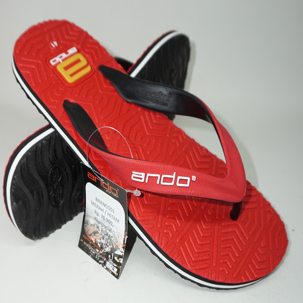 Sandal Jepit Pria Ando Brancoss Merah