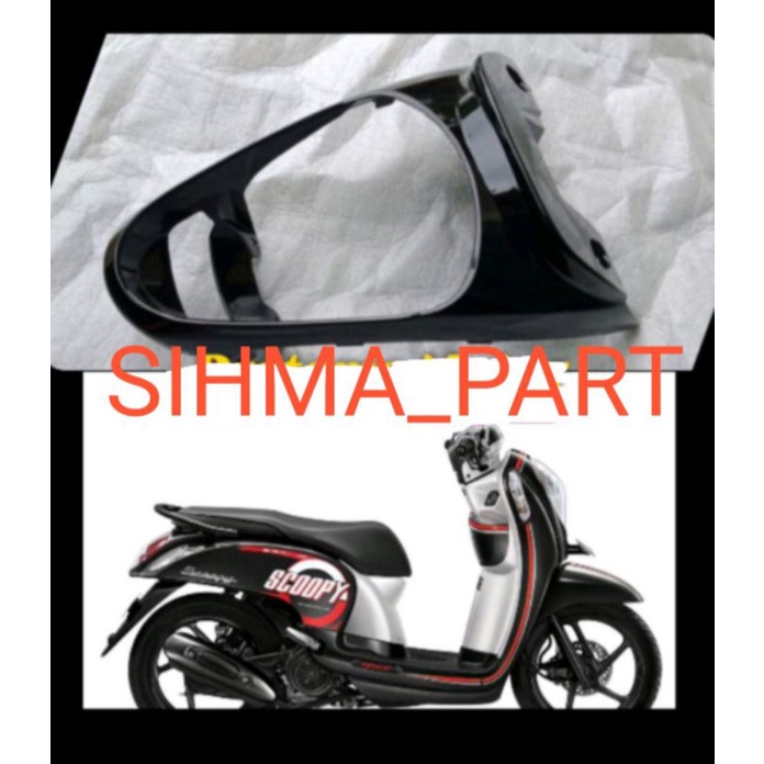 Cover lampu stop Scoopy FI 2013-2016 - cover lampu belakang Scoopy fi hitam glossy