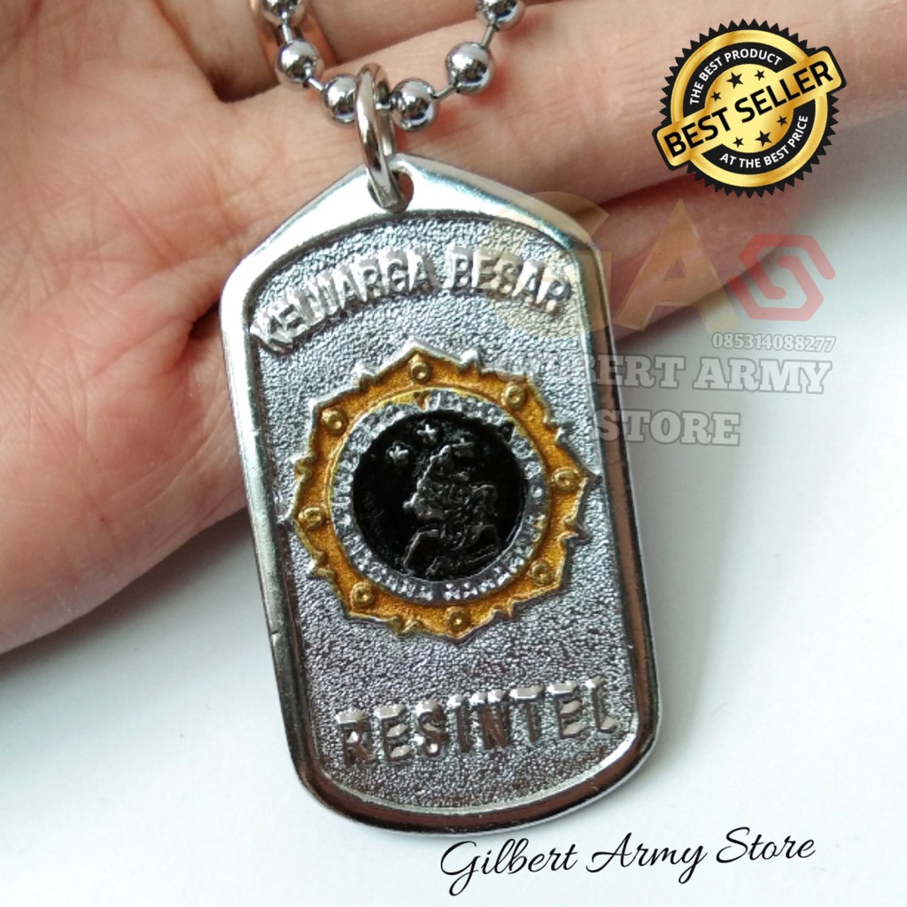 GILBERT ARMY STORE-Kalung Rest Intel- Kalung Militer Logo Rest Intel-Kalung anti Karat Logo Rest Int