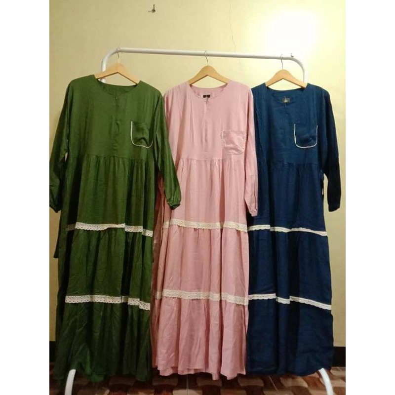 gamis katun linen