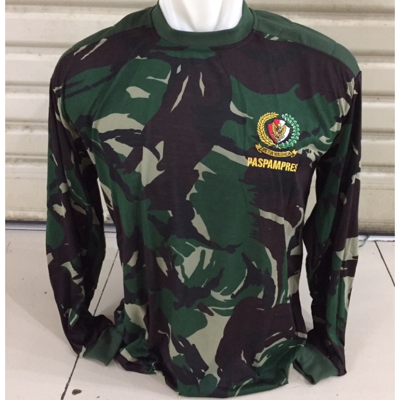 kaos loreng TNI PASPAMPRES lengan panjang/kaos loreng TNI AD PASPAMPRES lengan panjang