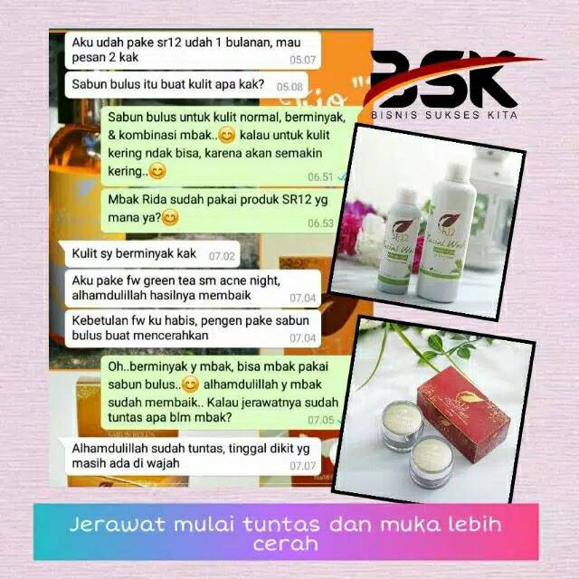 Facial Wash Green Tea SR12  / Sabun Wajah Normal / Sabun Berminyak Jerawat