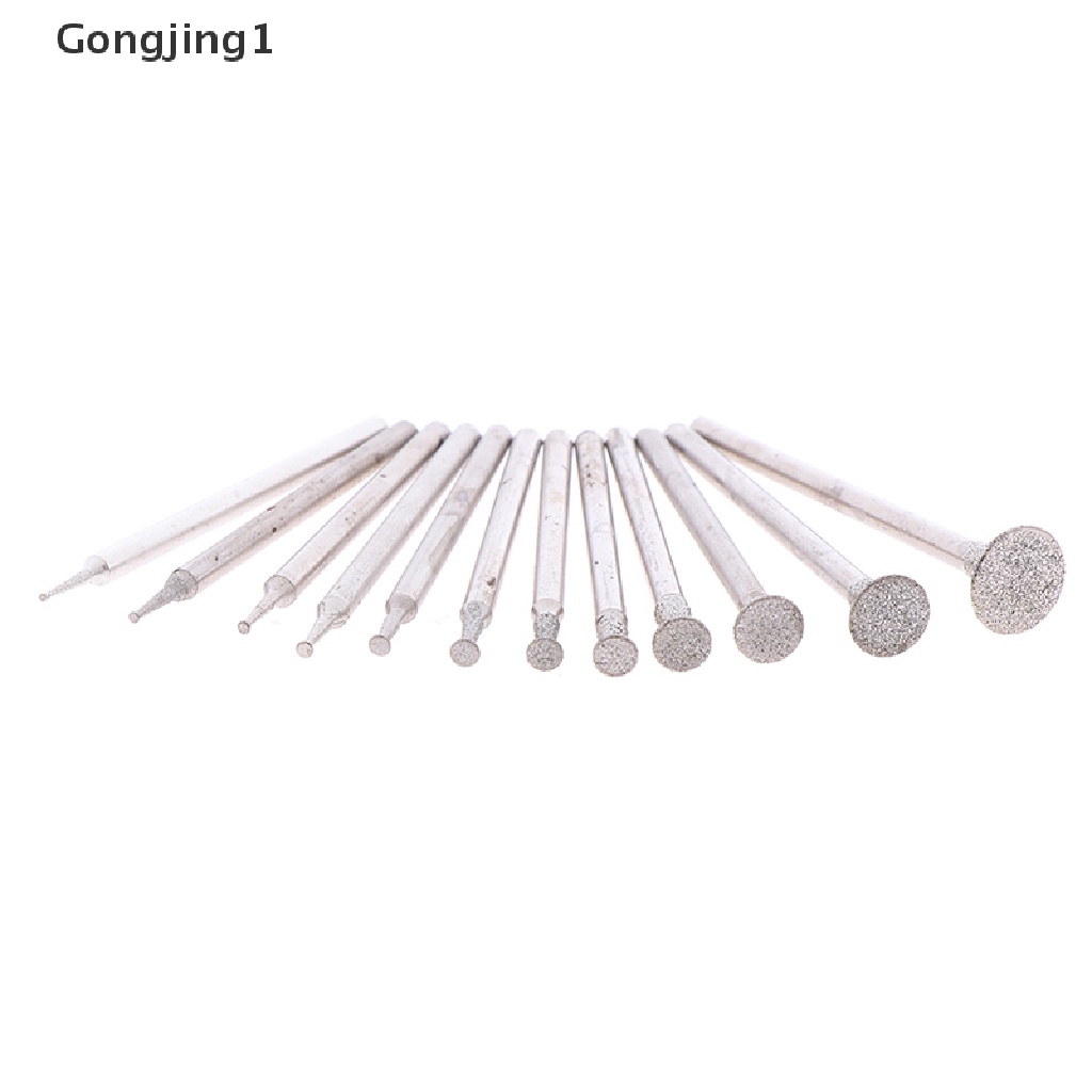 Gongjing1 12Pcs Mata Bor Gerinda Diamond 2.3mm Untuk Ukir / Poles Batu Giok