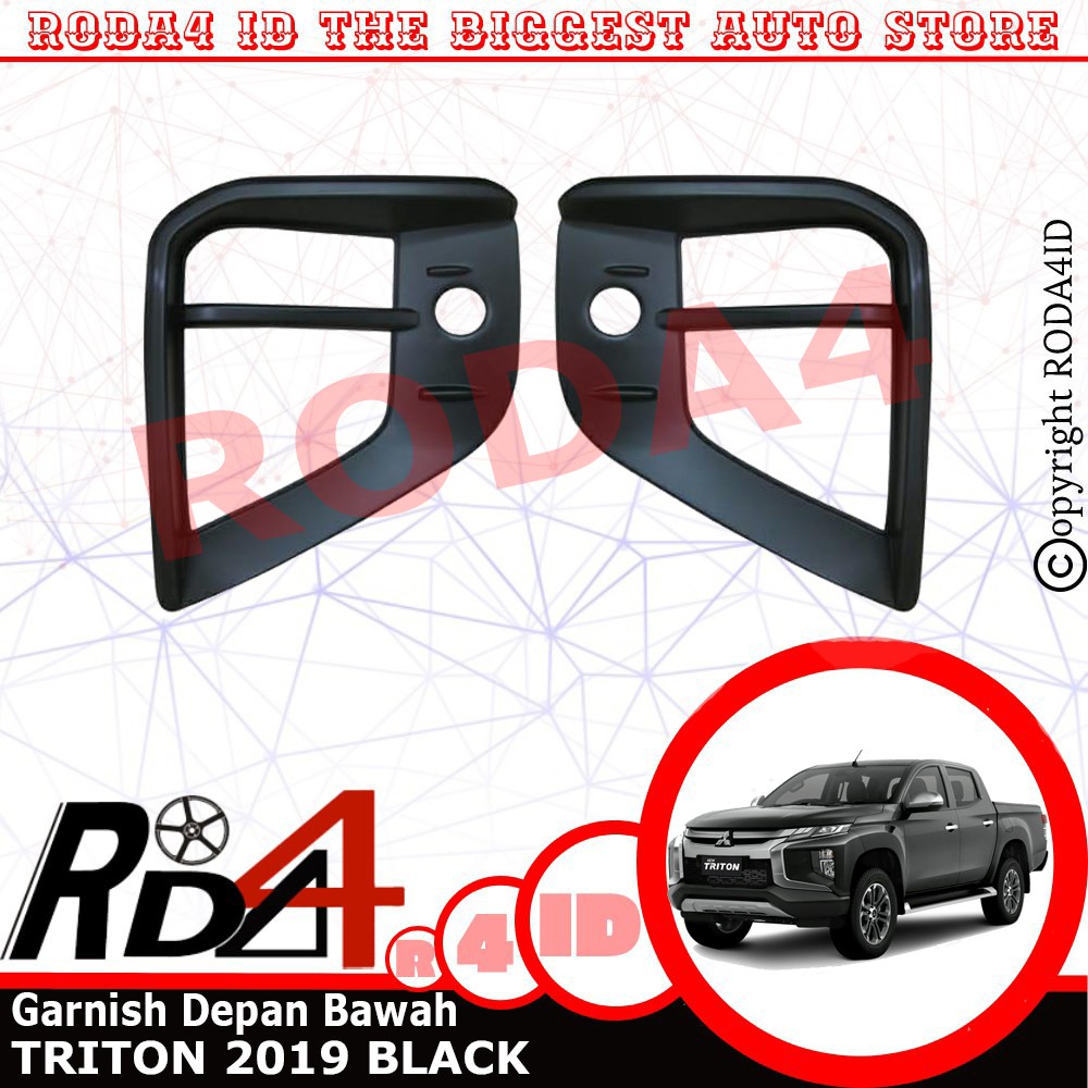 Garnish List Lampu Depan Bawah All New TRITON 2019  Black Doff