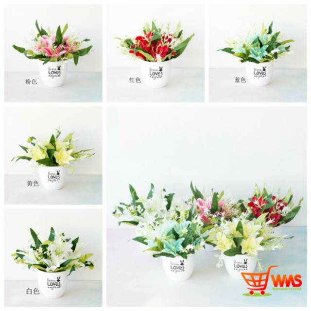 WMS 0B11 BUNGA ARTIFICIAL LILY FLOWER BUNGA LILI BUNGA PALSU