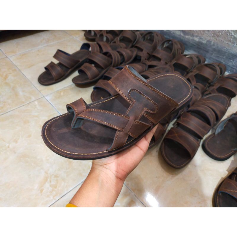 Sandal Full kulit sapi asli crazy horse