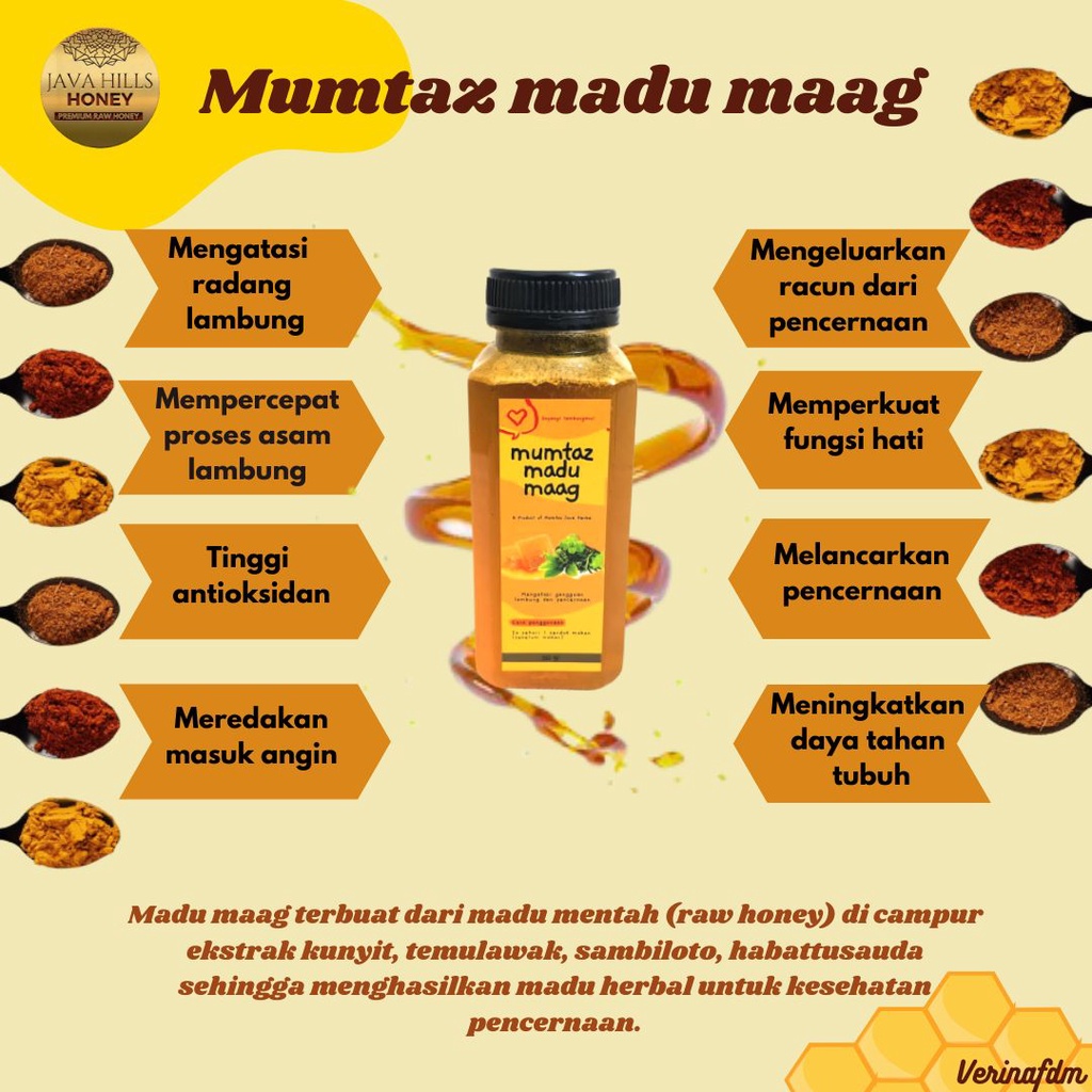 

Madu maag herbal javahills honey 330 gram, 100% madu murni