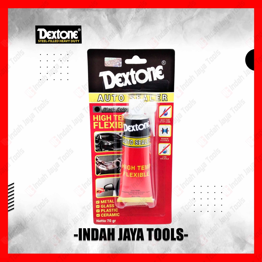 DEXTONE AUTO SEALER 70 GR Silicone Silikon Hitam Black Lem Kaca Rubber