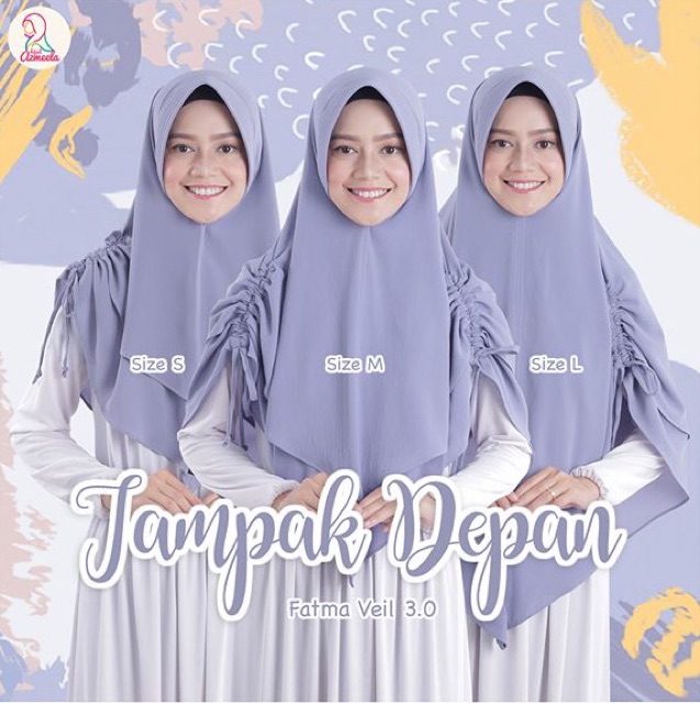 Khimar Fatma Veil size S-M by Azmeela - hijab serut instan pet antem double layer