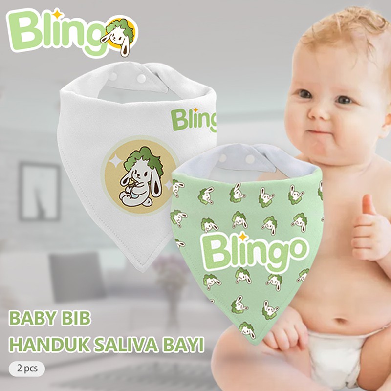 BLINGO BWD01 Perlengkapan Bayi Baby Bib 2PCS Celemek Makan Bayi Bayicelemek Bayi Slaber Segitiga