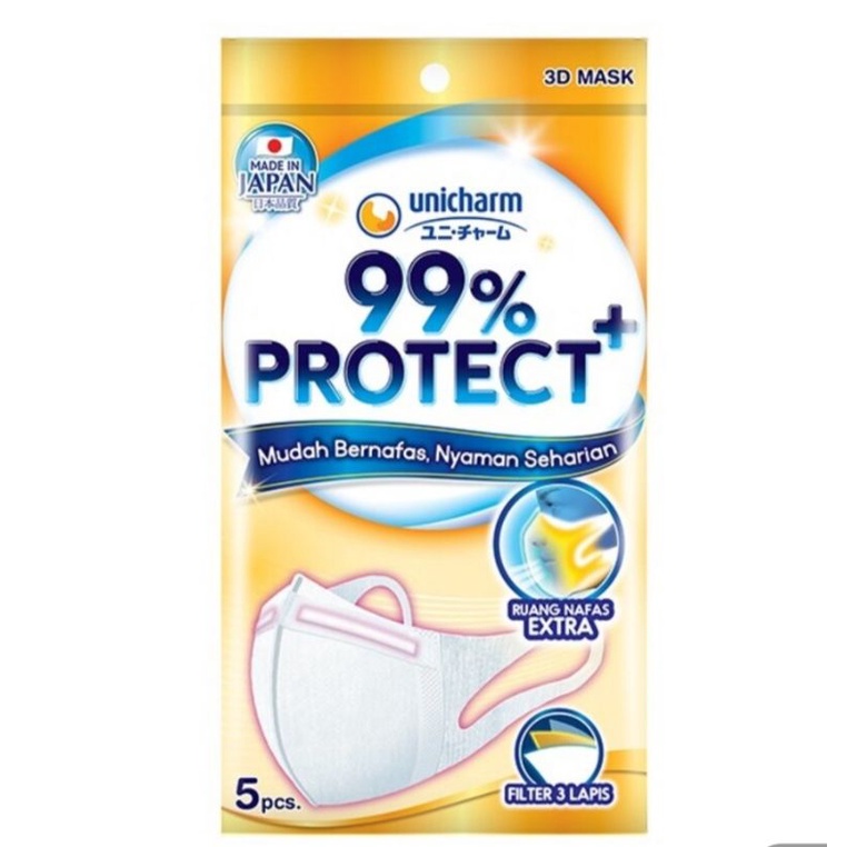 masker  Unicharm 99% protect isi 5