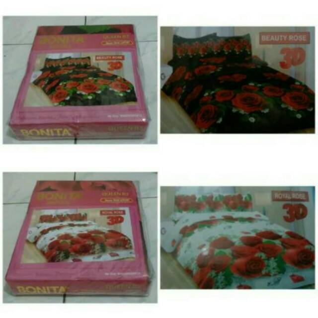 Sprei Bonita Ukuran 160x200 Motif Royal Rose dan Beauty Rose
