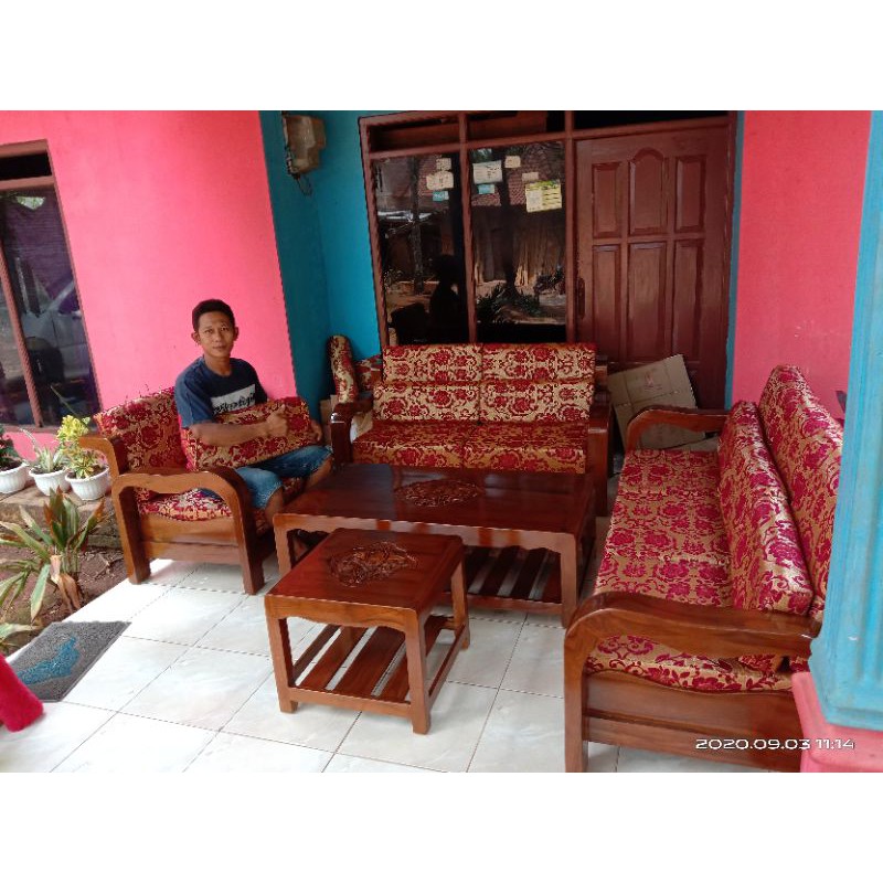 kursi tamu minimalis kayu jati mebel Jepara/kursi tamu jati minimalis furniture Jepara