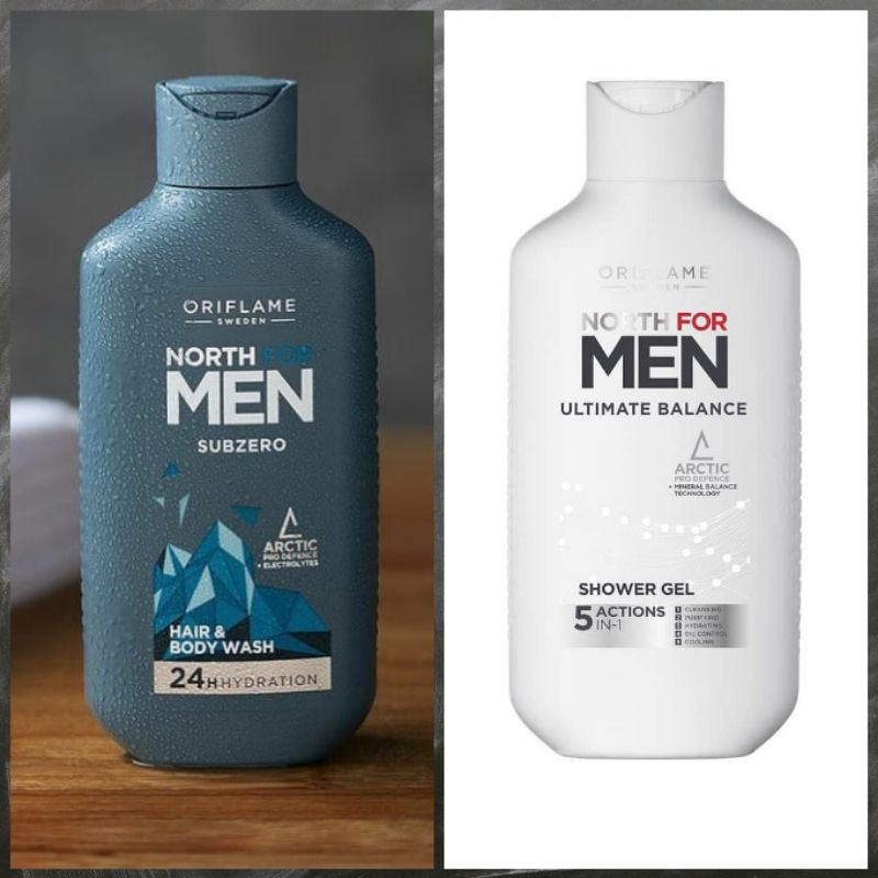 North For Men Subzero/Ultimate Balance Hair&amp; Body Wash/ Power Max Shower Scrub