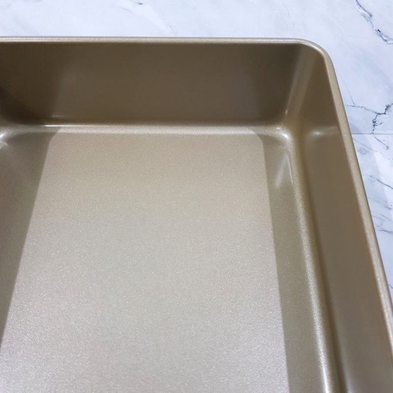 baking pan loyang persegi kotak 24cm tinggi 8cm anti lengket tebal roti kue kering cake deep square