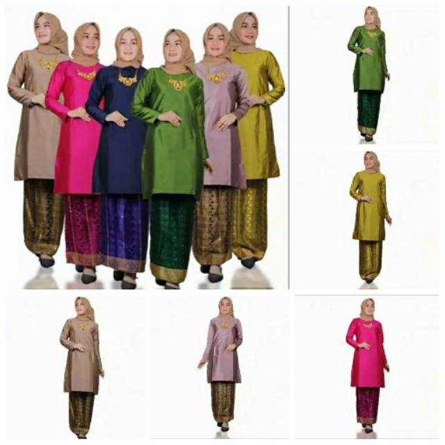 Set Baju Kurung Taffeta / Baju Kurung Melayu / Kebaya Kurung Pesta / baju kurung padang