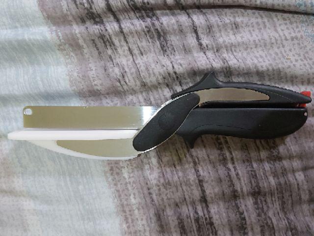 Bisa Bayar Cod Pisau Dapur Clever Cutter Pisau Tajam Pisau Dapur Set Talenan Pisau Gunting 2in1