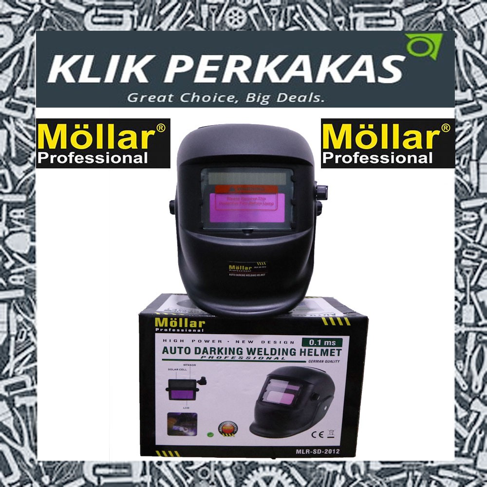 Helm las otomatis  topeng kedok las auto dark welding helmet Mollar