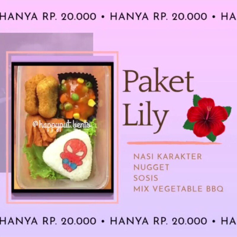 

Nasi Bento Anak MURAH FREE Stiker Ucapan Paket LILY
