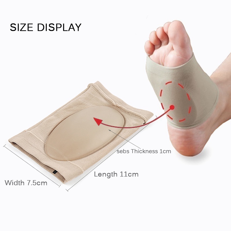 Elastis Silicone Gel Orthotic Arch Dukungan Foot pad Kaki Datar Menghilangkan Rasa Sakit Perawatan Kaki Sol