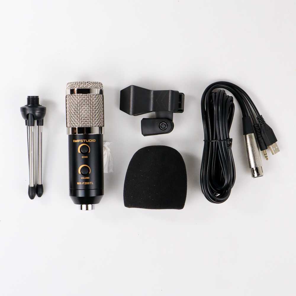 TaffSTUDIO Karaoke Condenser Microphone 3.5mm with Stand - MK-F200TL