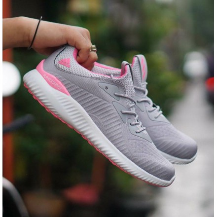 sepatu casual running adidas alphabounce abu pink cewek woman wanita - Abu-abu Muda, 37